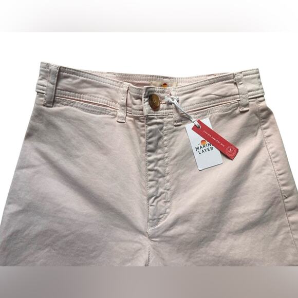 NWT Marine Layer Bridget high rise wide leg crop pant peach whip size women’s 4 - Picture 2 of 7